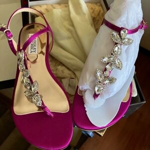 Badgley Mischka Sissi Bersat Magenta Rhinestone Sandal 5.5